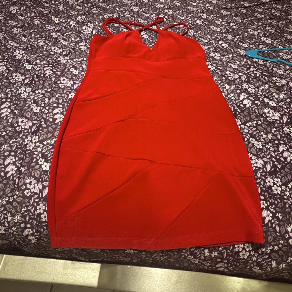 Elegant Red Halter Dress